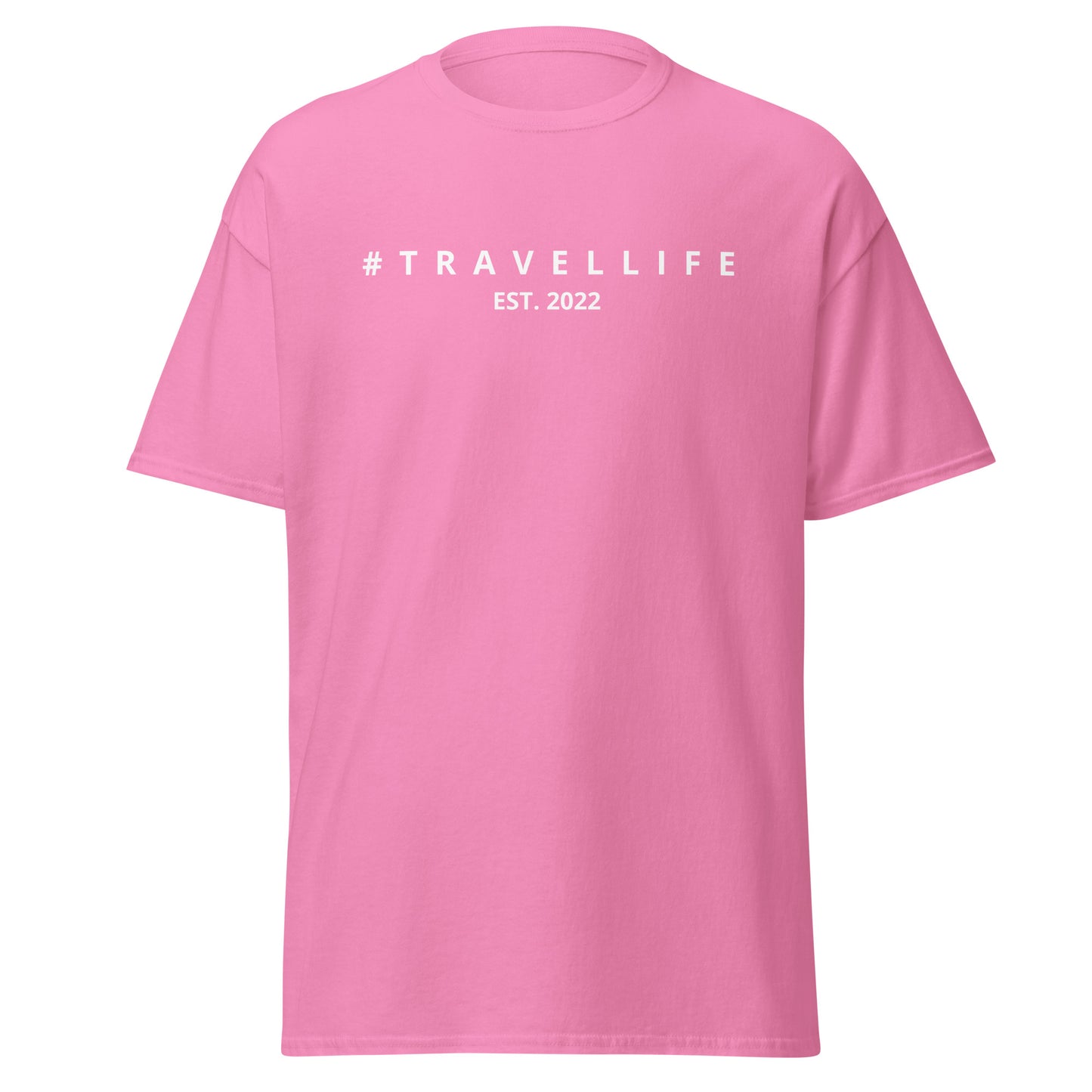 #Travellife Est. 2022 Men's Classic Tee White Text