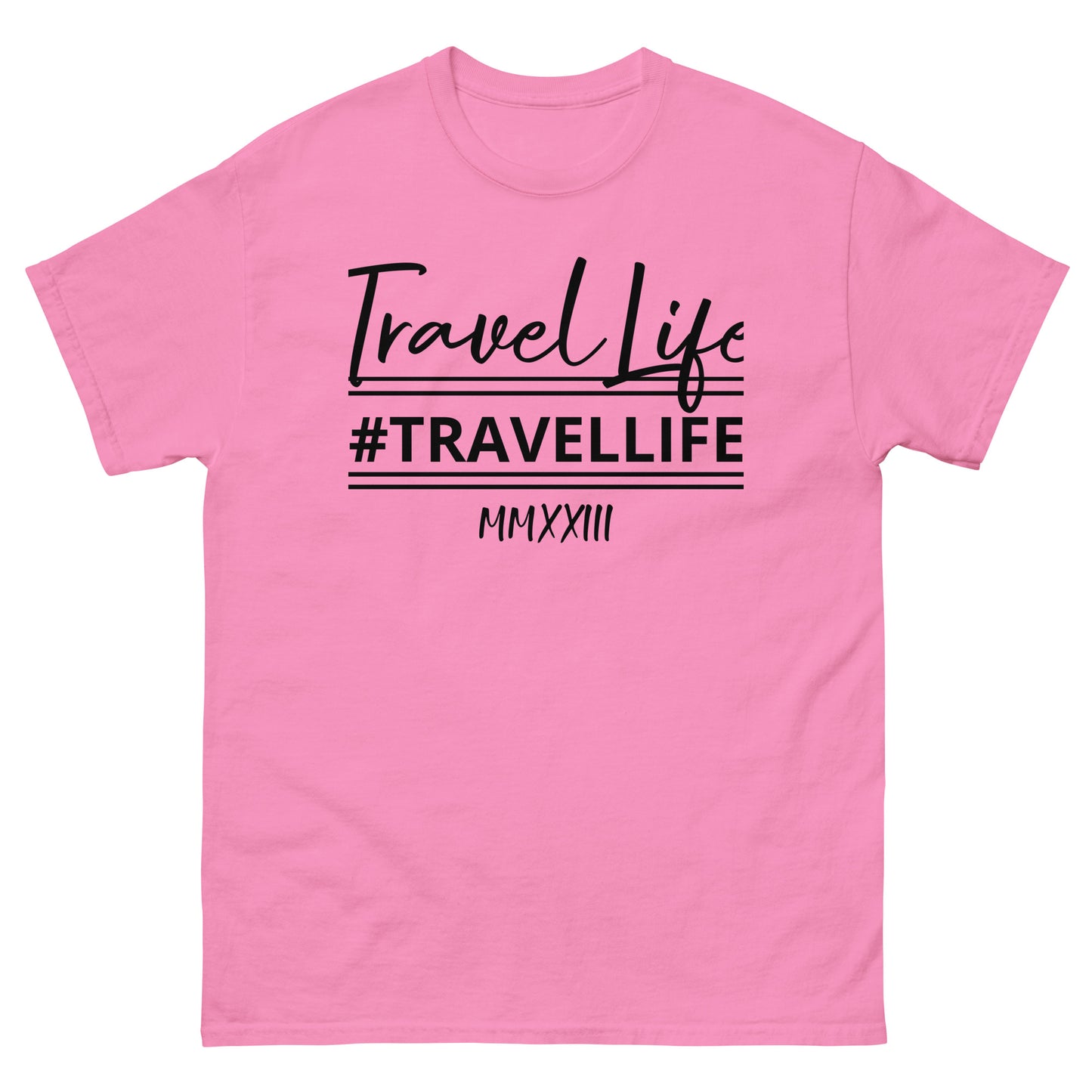 #Travellife Signature Black Text Roman Numeral 2022 Men's Classic Tee