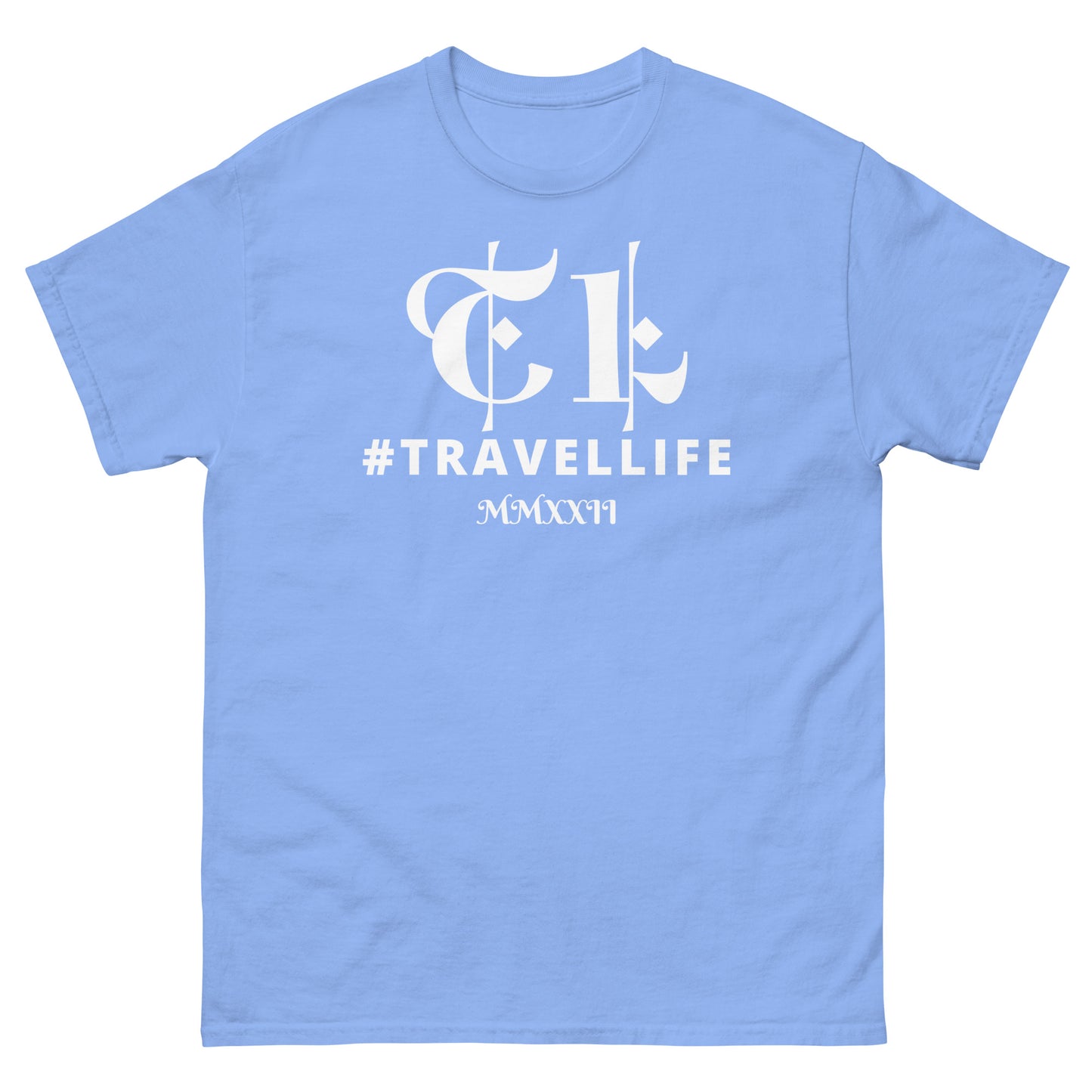 TL Logo #Travellife Roman 2022 Men's Classic Tee White Text