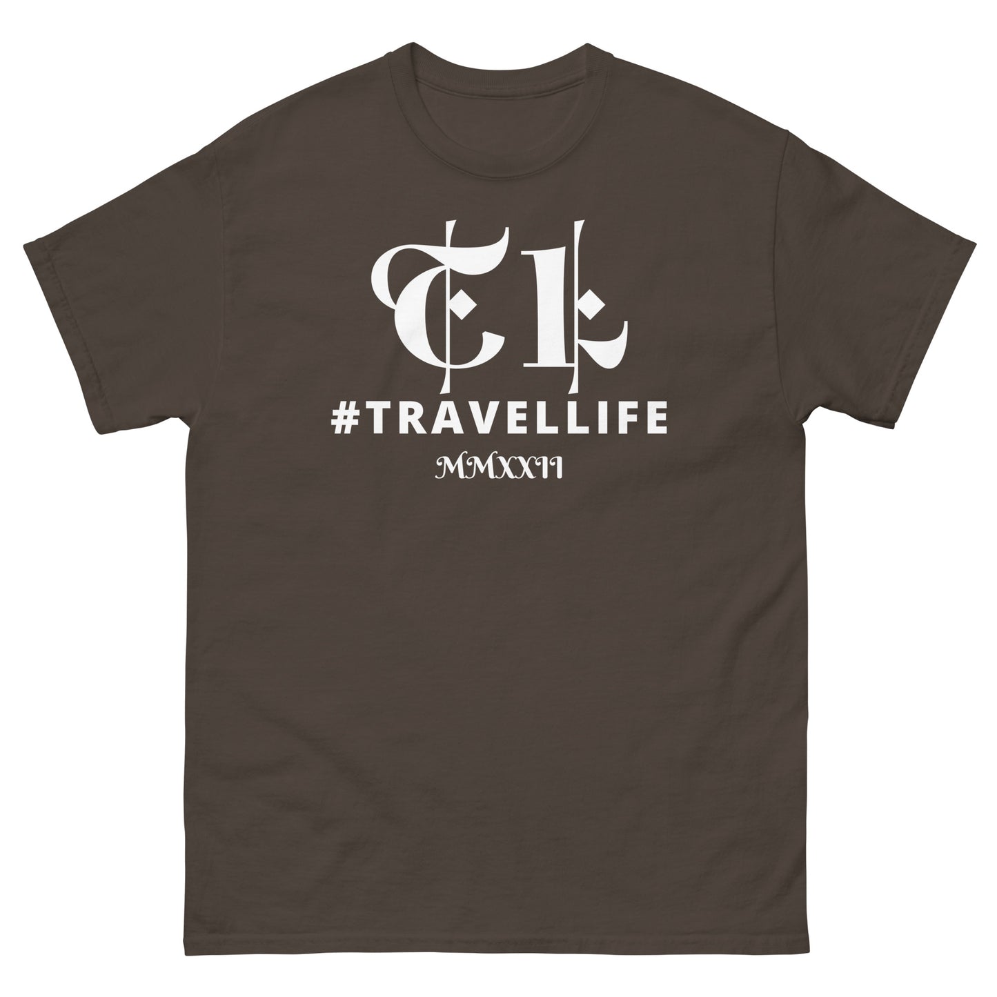 TL Logo #Travellife Roman 2022 Men's Classic Tee White Text