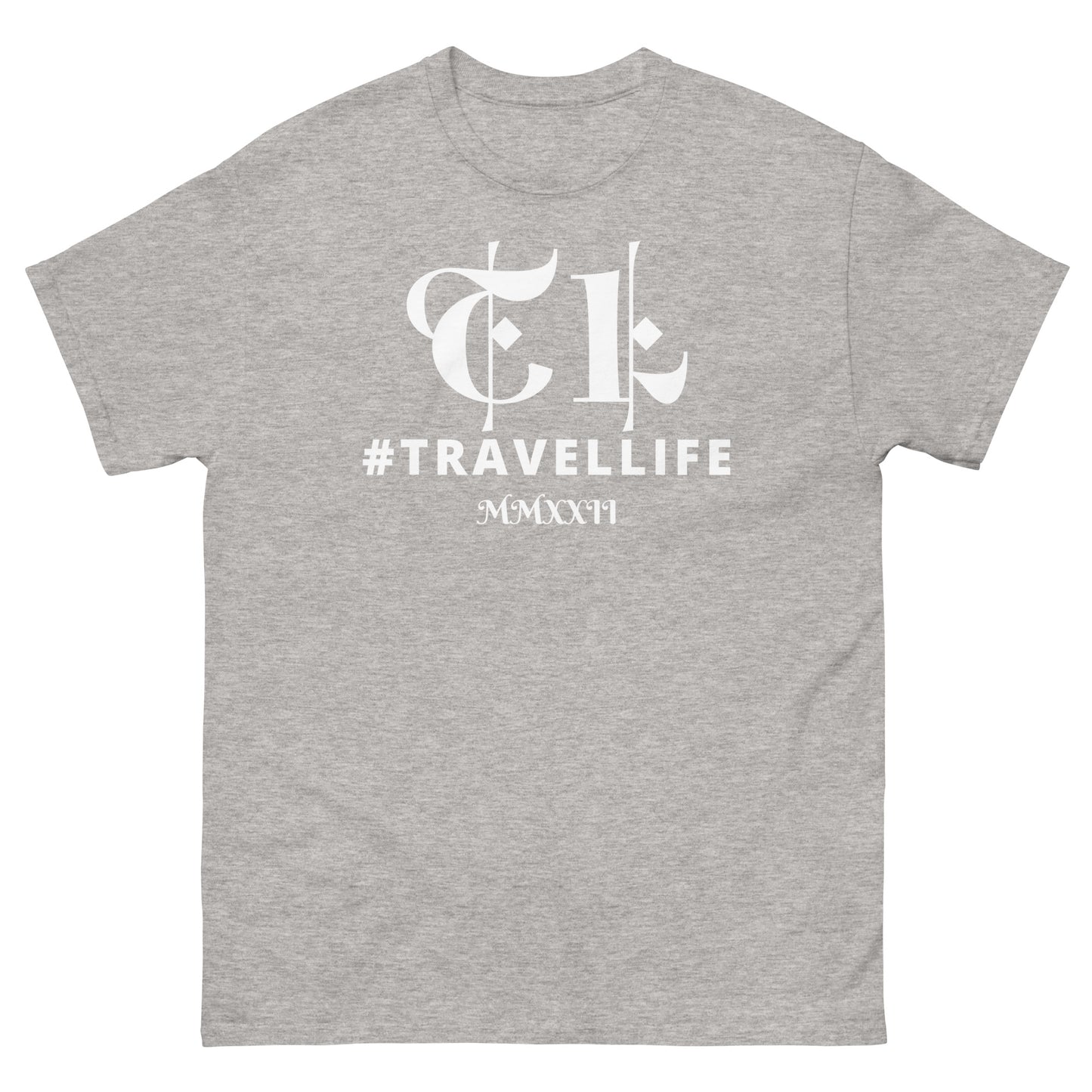 TL Logo #Travellife Roman 2022 Men's Classic Tee White Text
