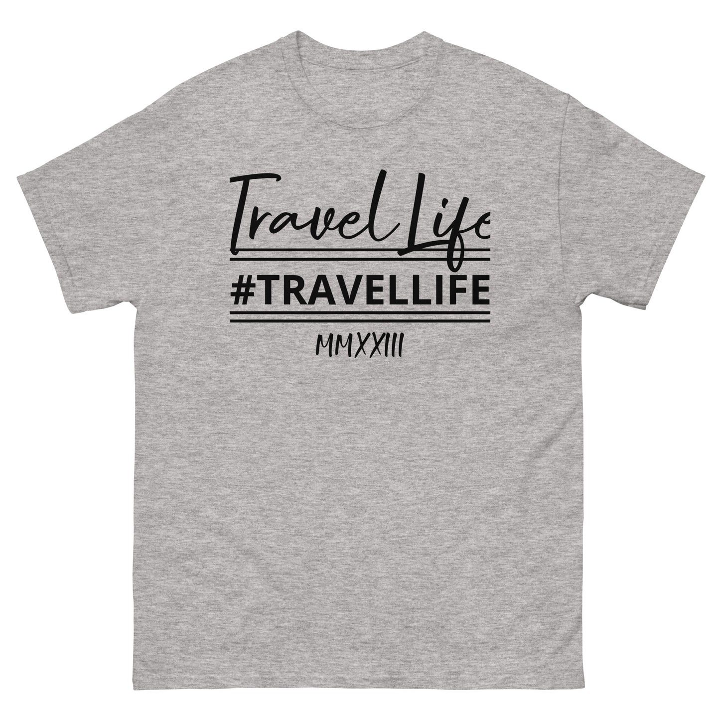 #Travellife Signature Black Text Roman Numeral 2022 Men's Classic Tee