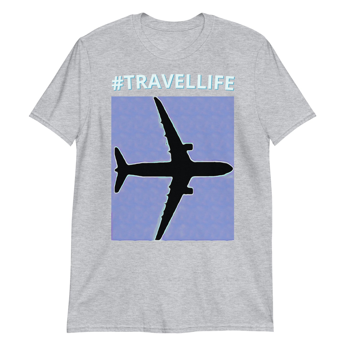 #Travellife PTA Unisex T-Shirt White Text Blue Background 2X+