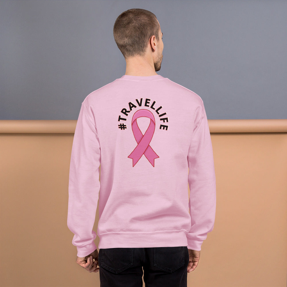 Breast Cancer Awareness "I Love 2 Travel" Unisex Sweatshirt