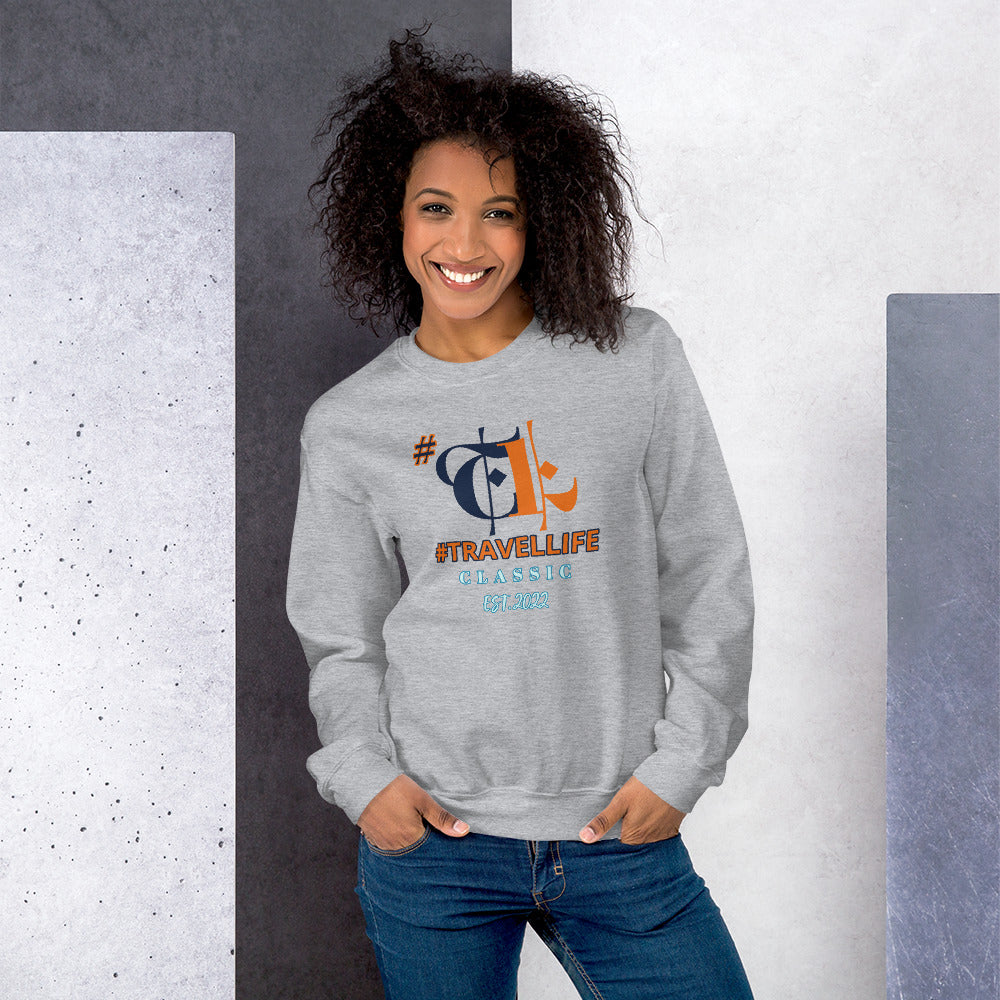 #Travellife Classic Blue and Navy TL Intertwined Unisex Sweatshirt