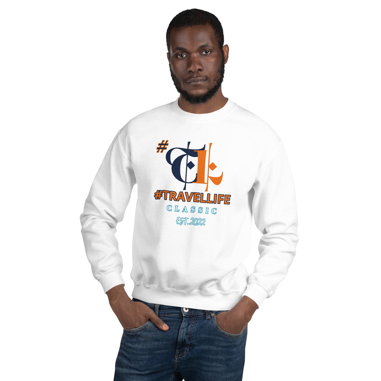 #Travellife Classic Blue and Navy TL Intertwined Unisex Sweatshirt
