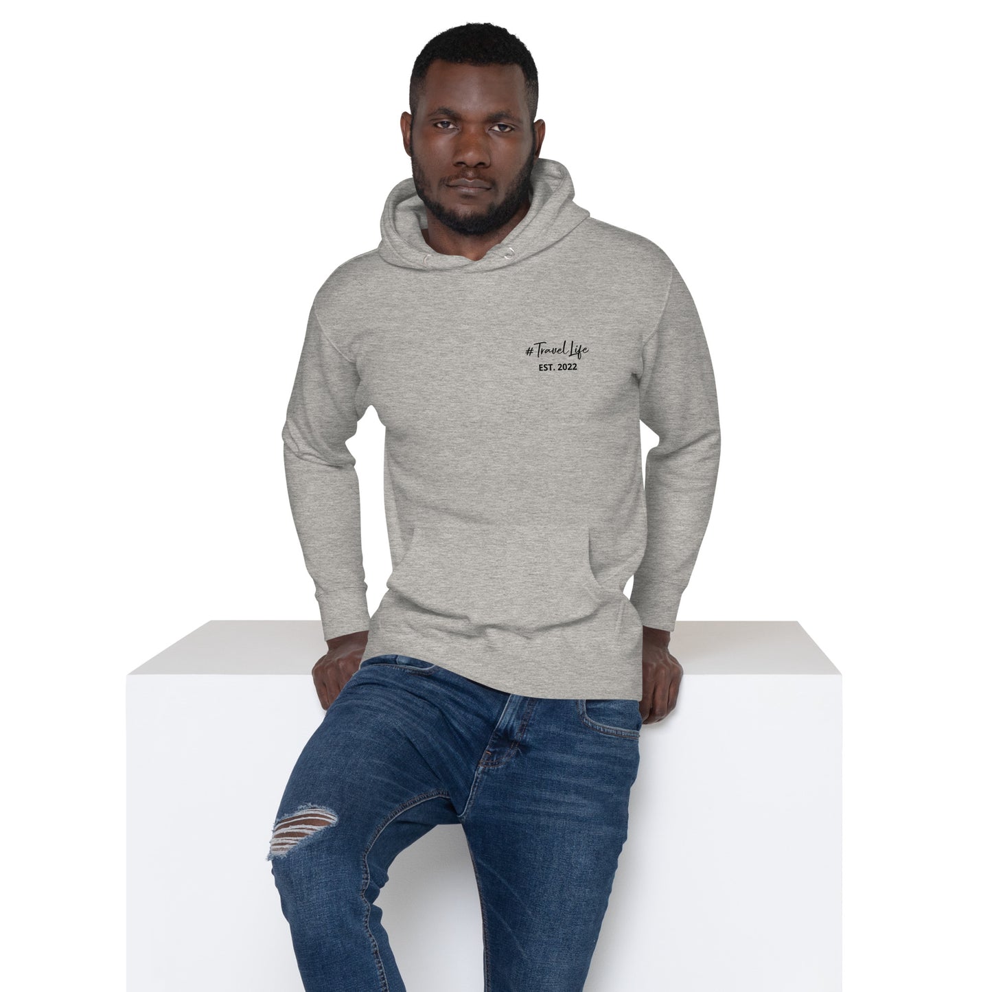 #Travellife Signature Est. 2022 Black Text Unisex Hoodie