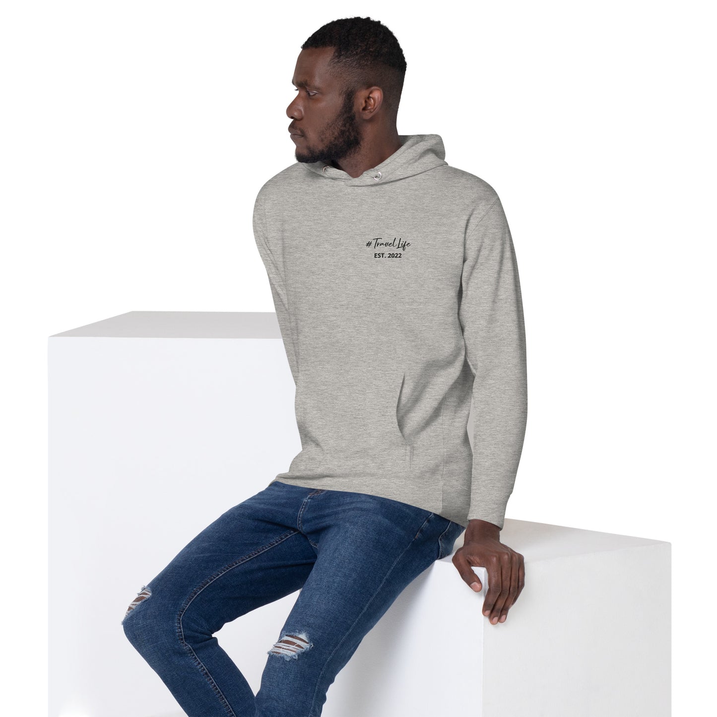 #Travellife Signature Est. 2022 Black Text Unisex Hoodie