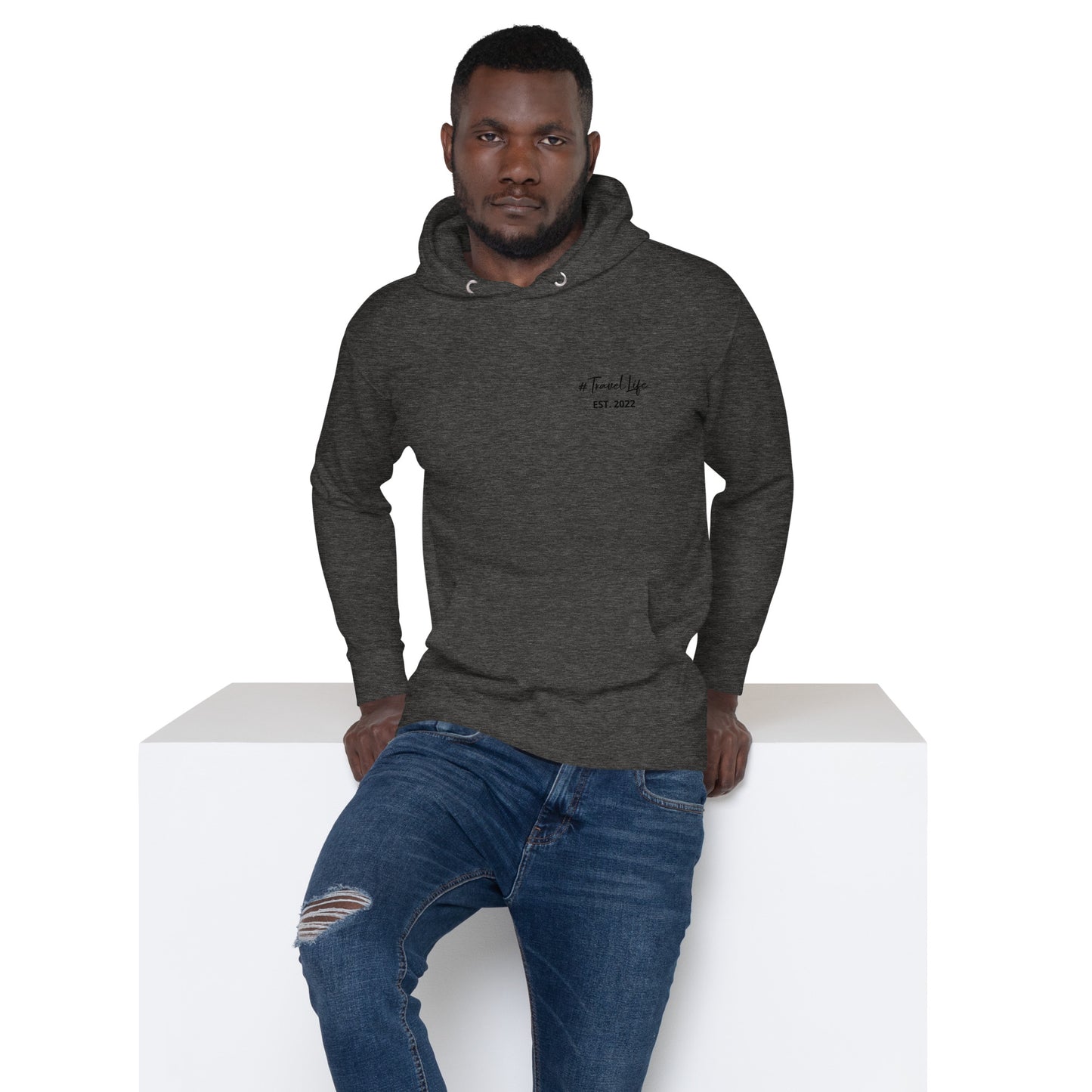 #Travellife Signature Est. 2022 Black Text Unisex Hoodie