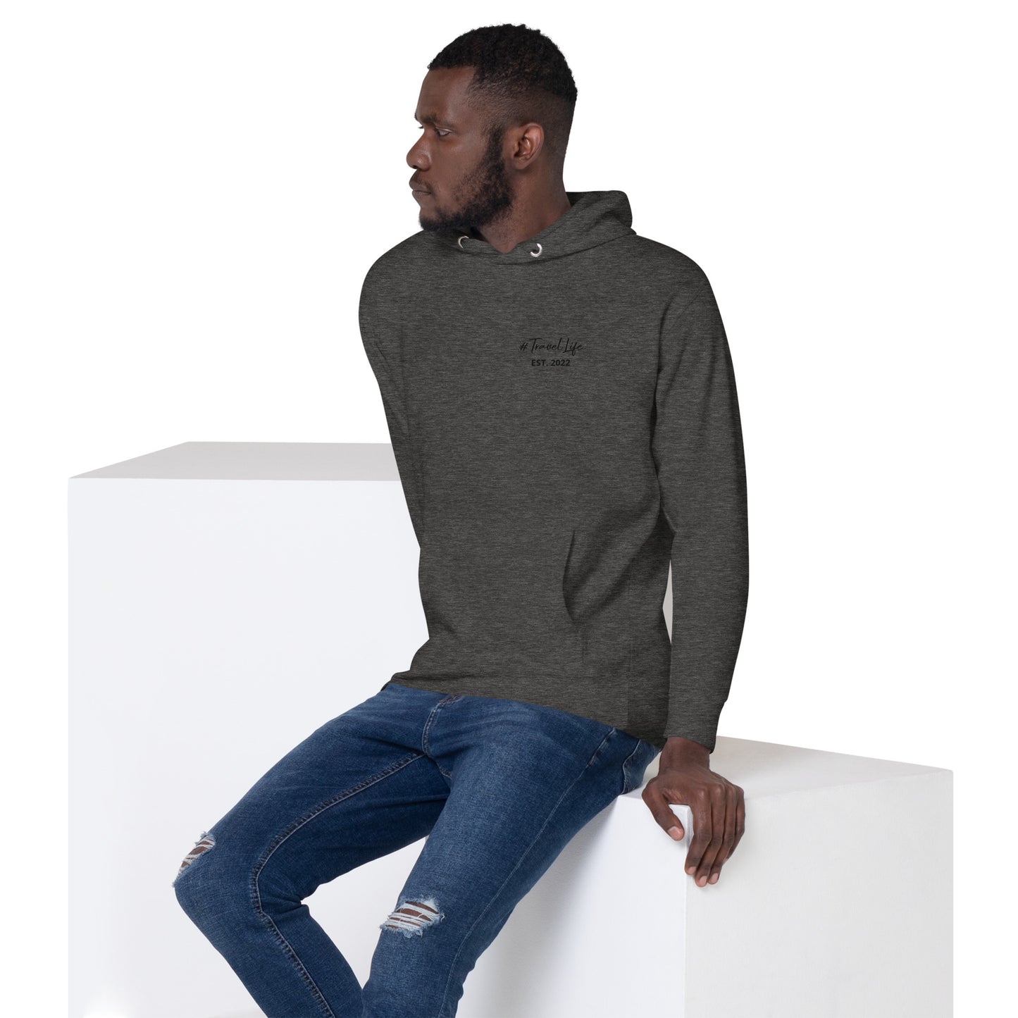 #Travellife Signature Est. 2022 Black Text Unisex Hoodie