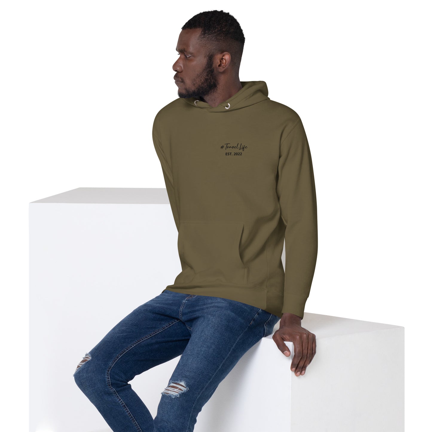 #Travellife Signature Est. 2022 Black Text Unisex Hoodie