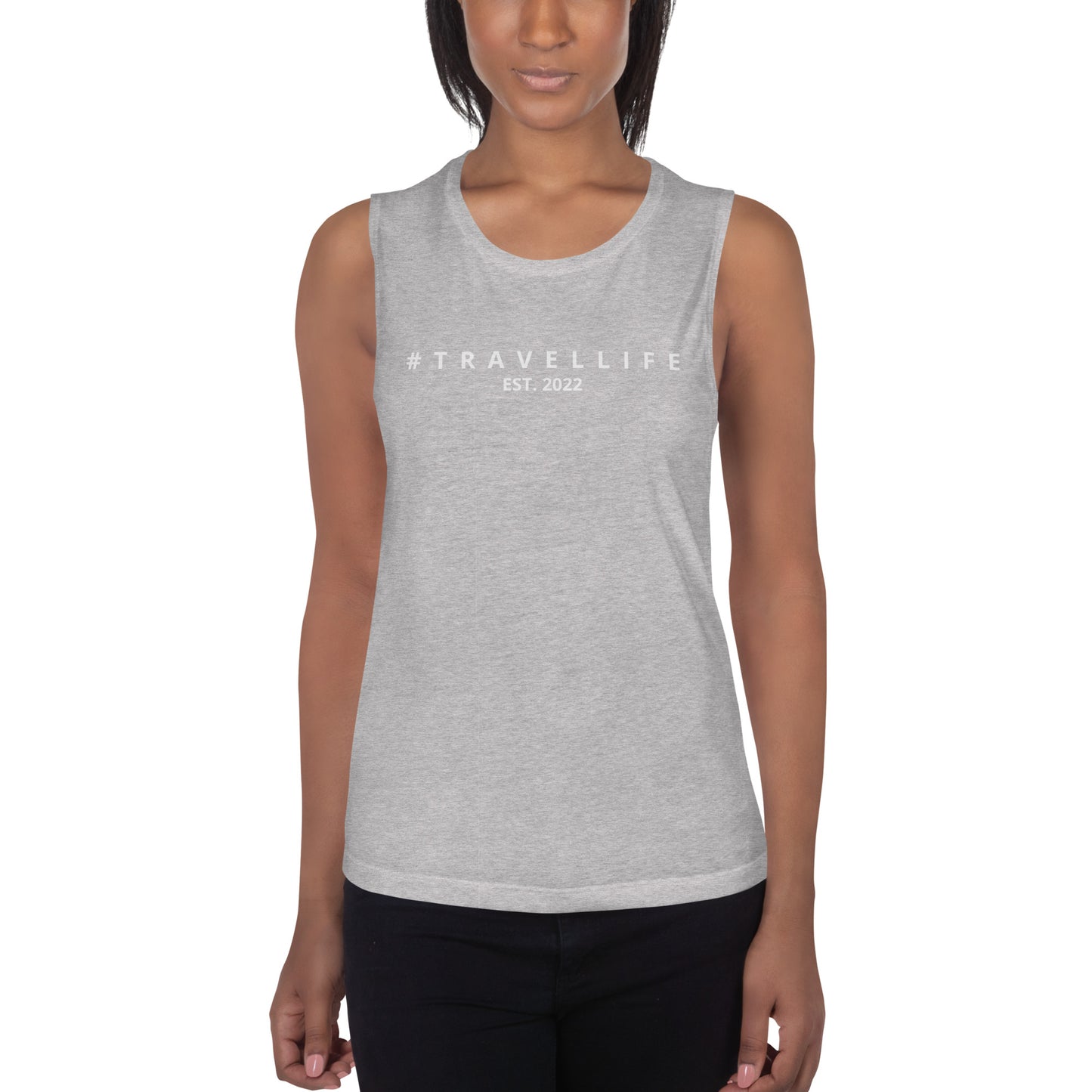 #Travellife Est. 2022 Women's Tank Top White text