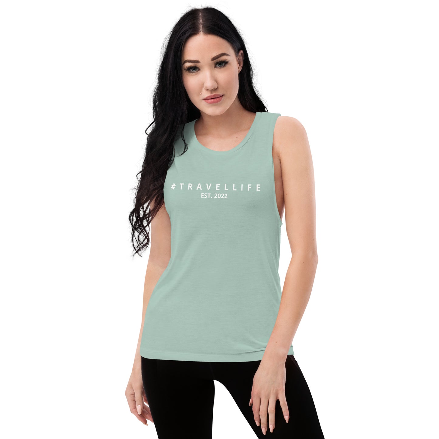 #Travellife Est. 2022 Women's Tank Top White text