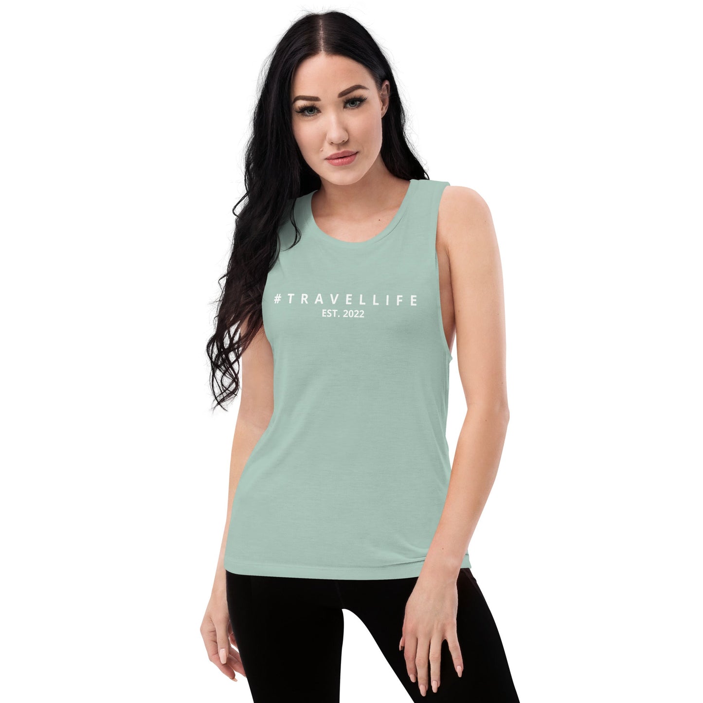 #Travellife Est. 2022 Women's Tank Top White text 2X+