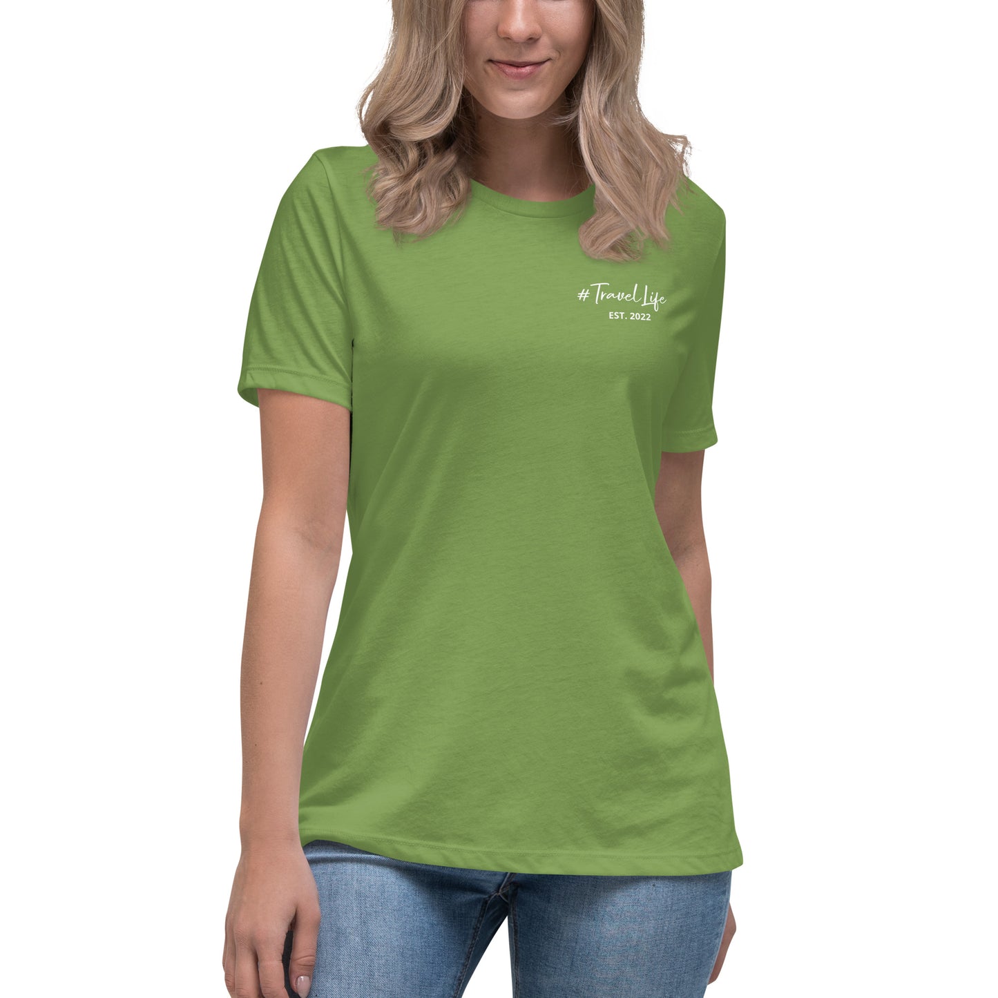 #Travellife Signature Est. 2022 Women's Relaxed T-Shirt White Text
