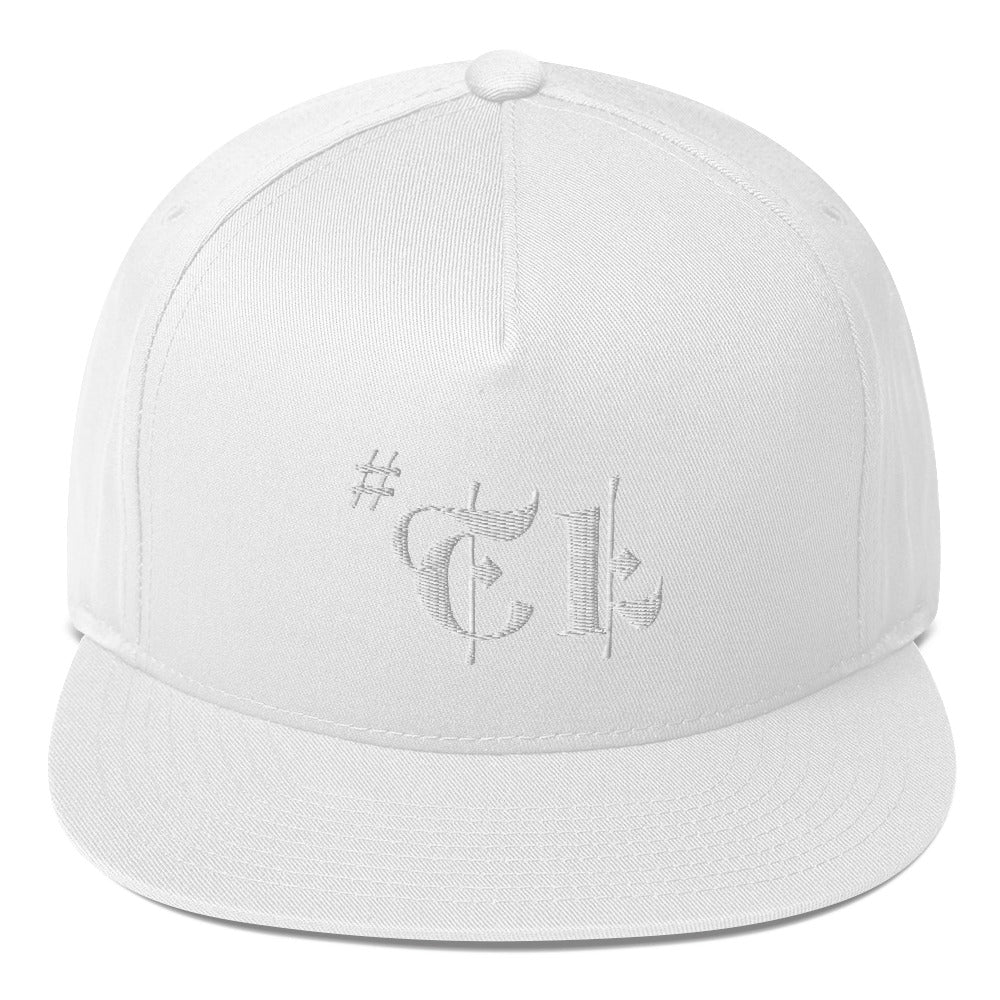 #TL Logo White Text Flat Bill Cap