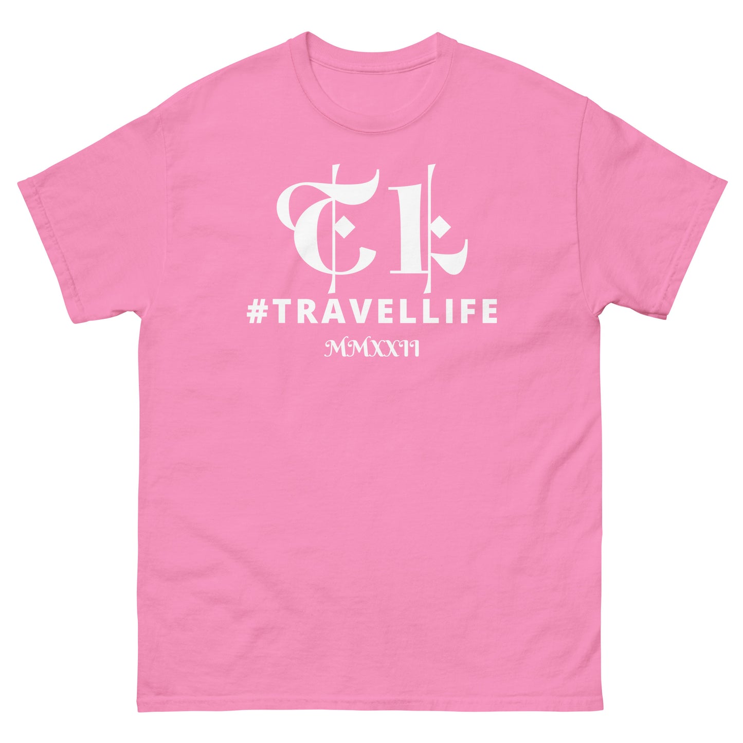 TL Logo #Travellife Roman 2022 Men's Classic Tee White Text