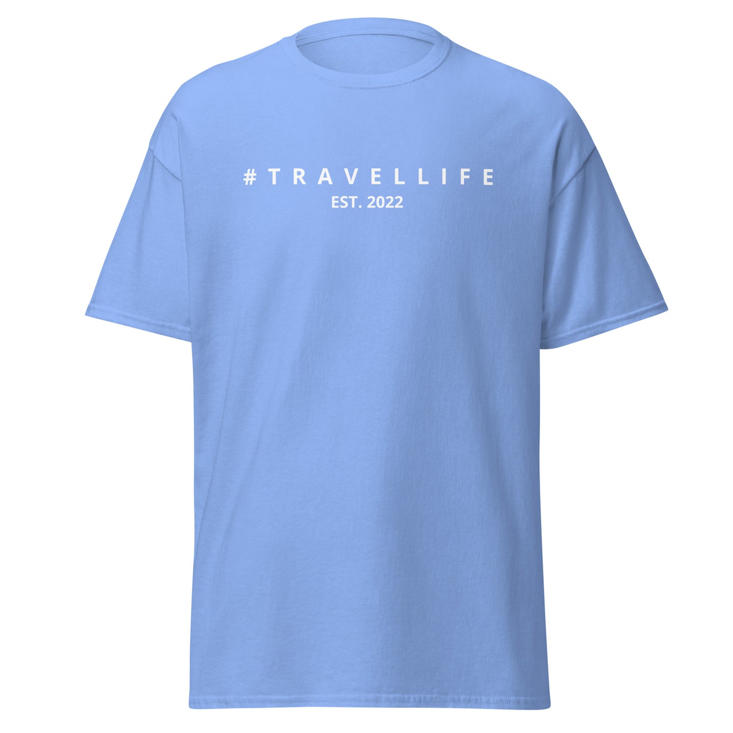#Travellife Est. 2022 Men's Classic Tee White Text