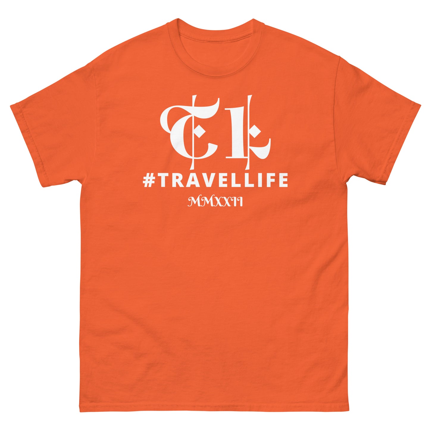TL Logo #Travellife Roman 2022 Men's Classic Tee White Text