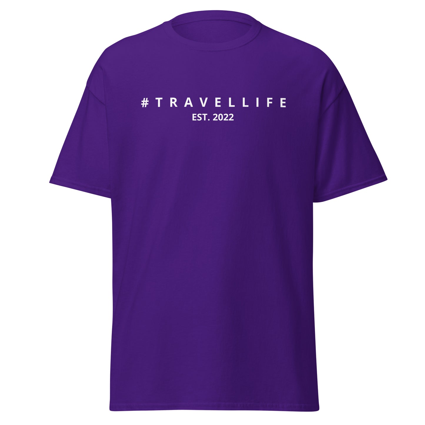 #Travellife Est. 2022 Men's Classic Tee White Text