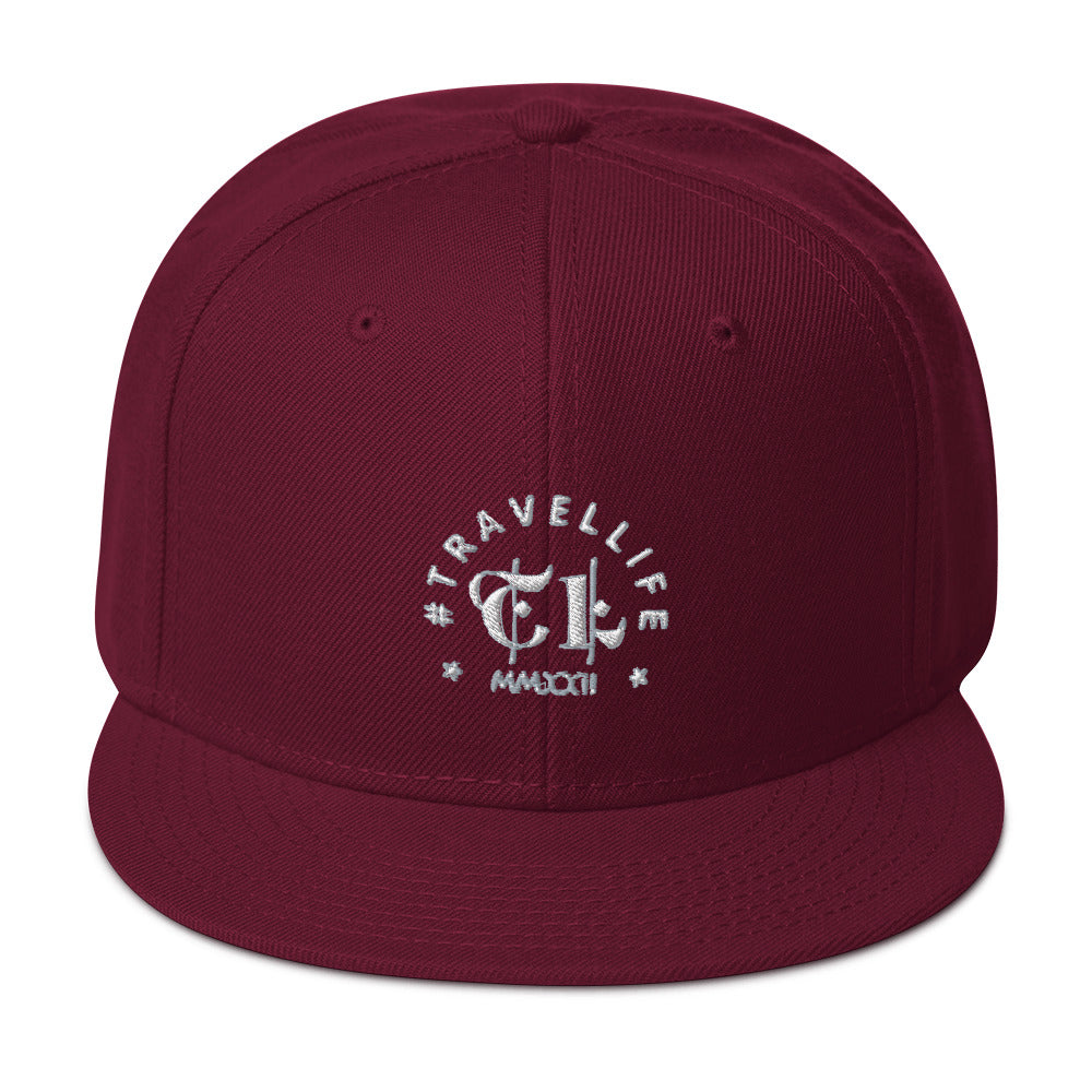#Travellife Arc TL MMXXII White Text Snapback Hat
