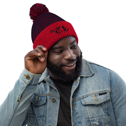 #Travellife Black Text Pom-Pom Beanie