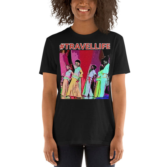 #Travellife Jamaica Dancing Color Unisex T-Shirt colored text