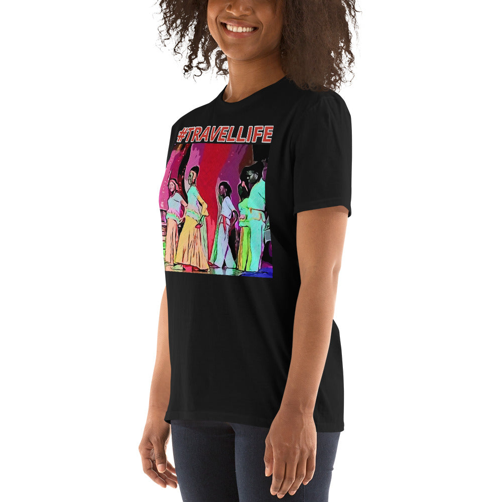 #Travellife Jamaica Dancing Color Unisex T-Shirt colored text