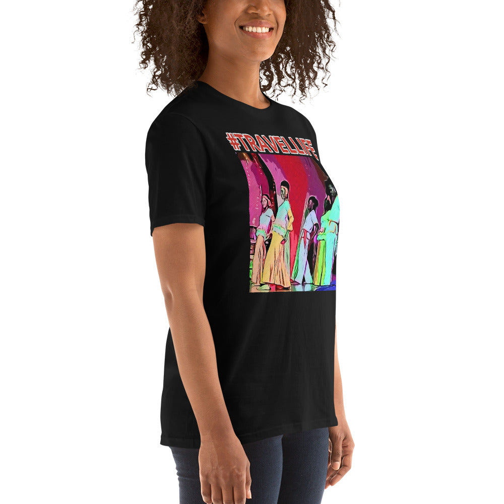 #Travellife Jamaica Dancing Color Unisex T-Shirt colored text