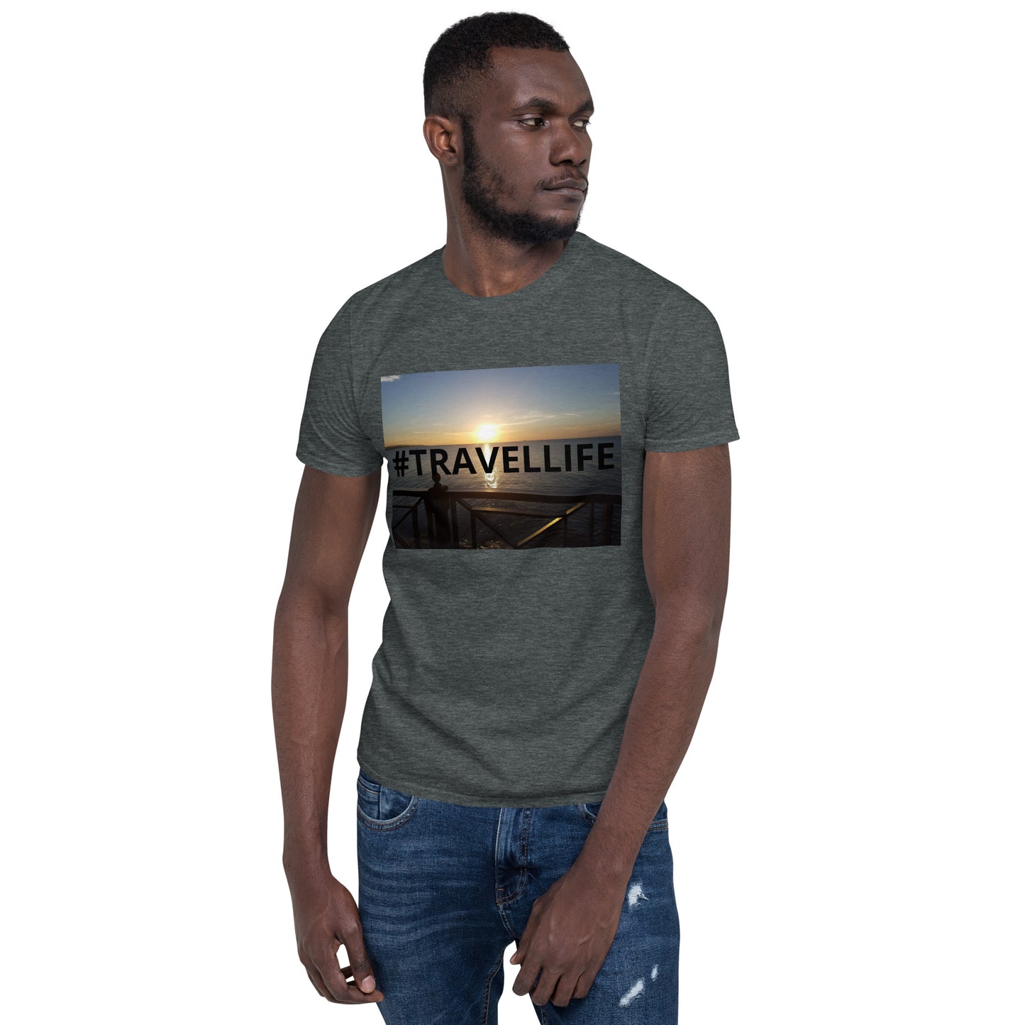 #Travellife Jamaica Sunset Unisex T-Shirt Black Text