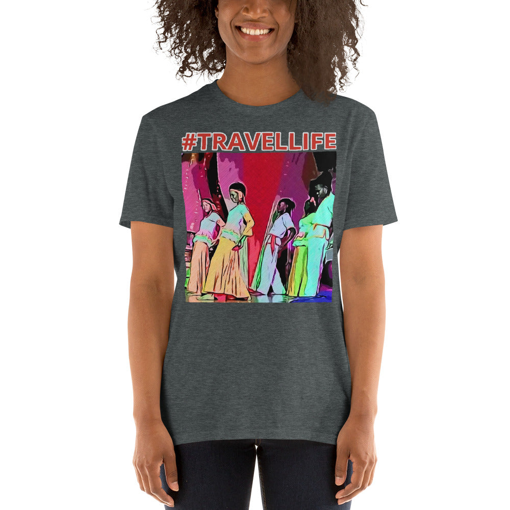 #Travellife Jamaica Dancing Color Unisex T-Shirt colored text