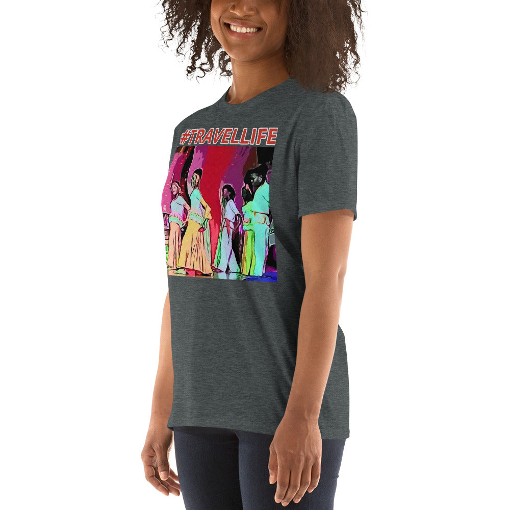 #Travellife Jamaica Dancing Color Unisex T-Shirt colored text