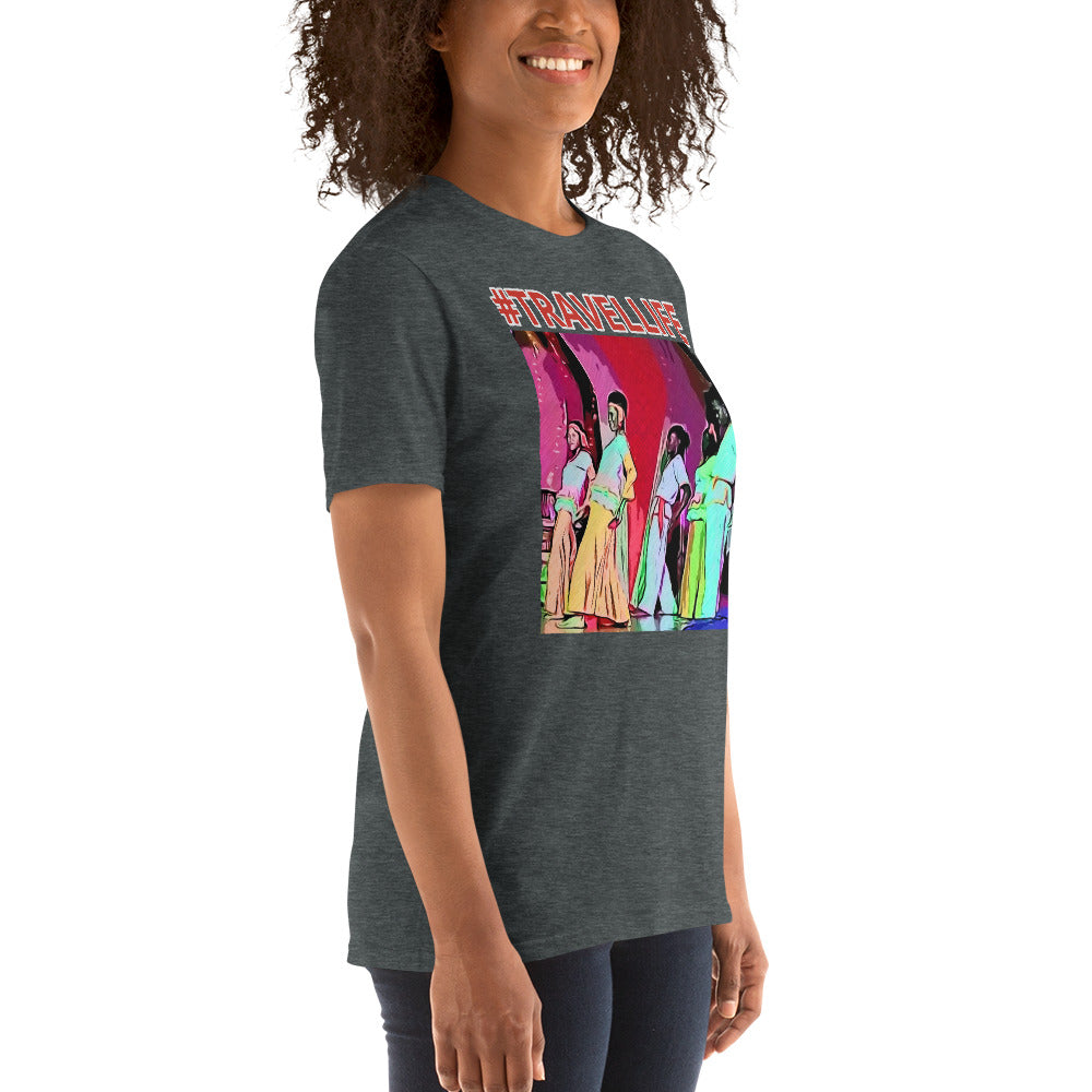 #Travellife Jamaica Dancing Color Unisex T-Shirt colored text