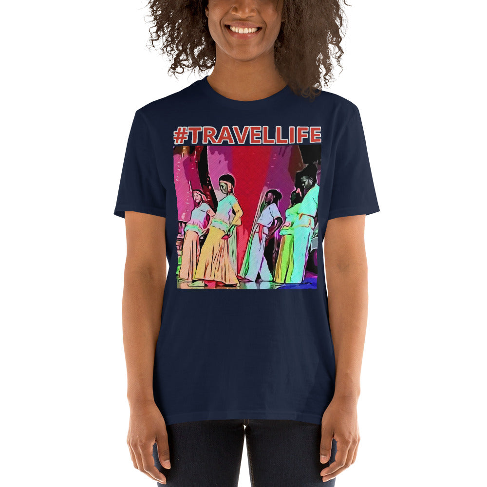 #Travellife Jamaica Dancing Color Unisex T-Shirt colored text