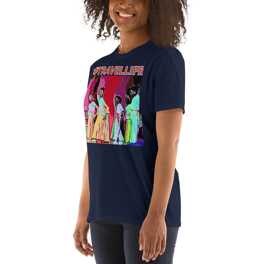#Travellife Jamaica Dancing Color Unisex T-Shirt colored text