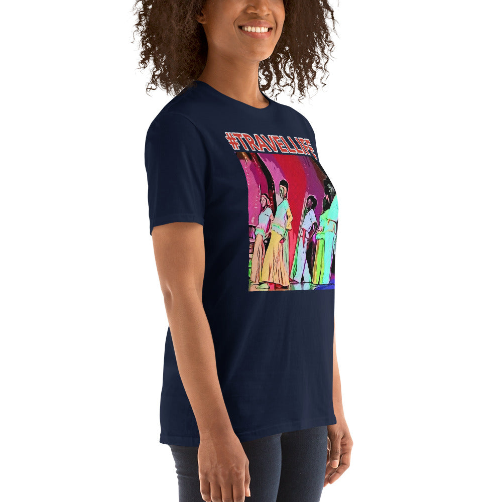 #Travellife Jamaica Dancing Color Unisex T-Shirt colored text