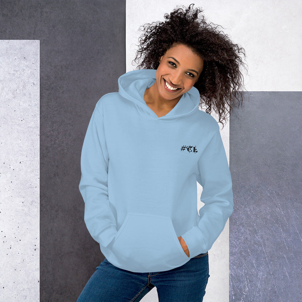 #Travellife #TL Logo Black Text Left Chest Unisex Hoodie