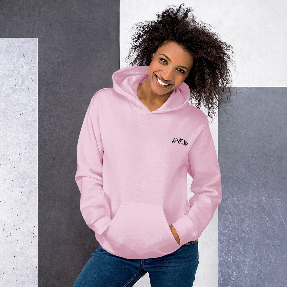 #Travellife #TL Logo Black Text Left Chest Unisex Hoodie