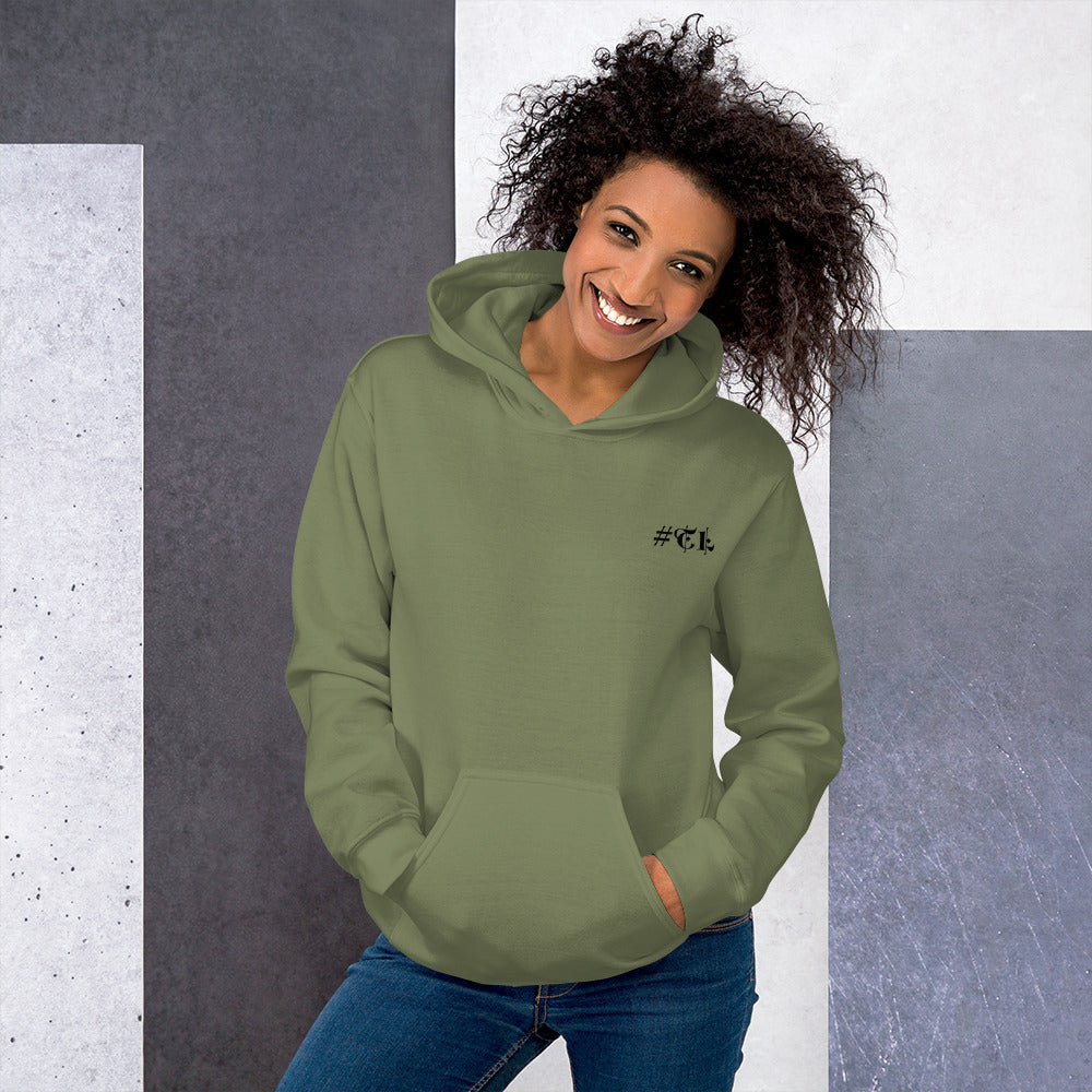 #Travellife #TL Logo Black Text Left Chest Unisex Hoodie