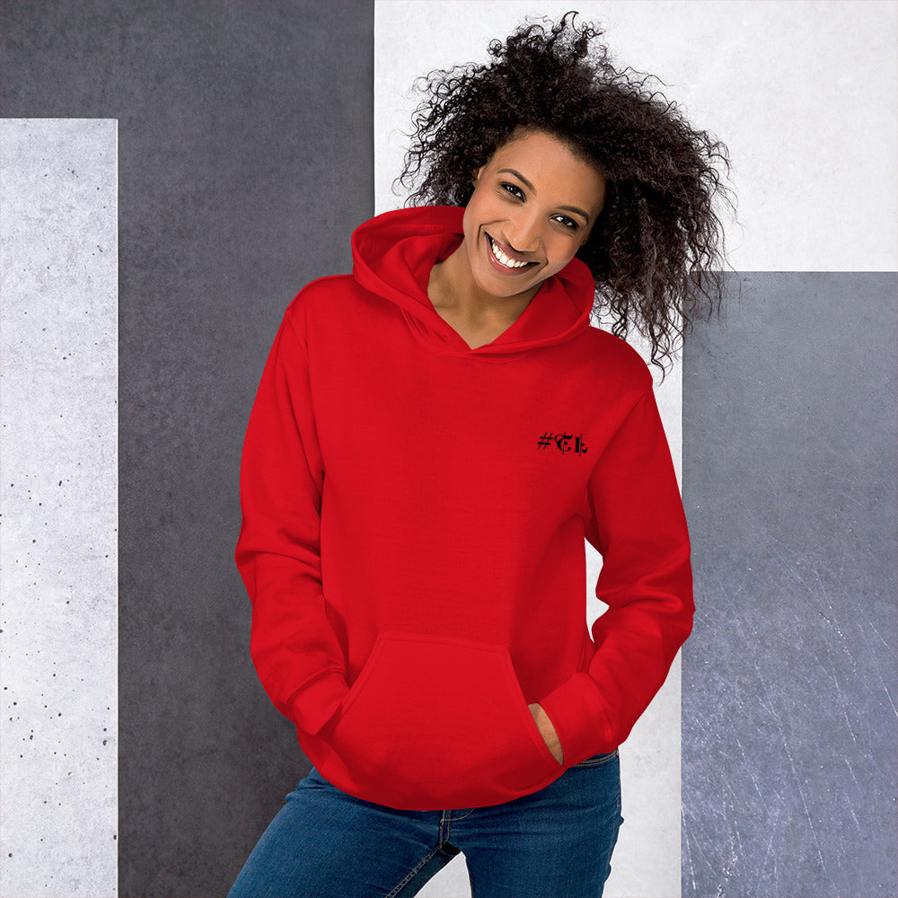 #Travellife #TL Logo Black Text Left Chest Unisex Hoodie