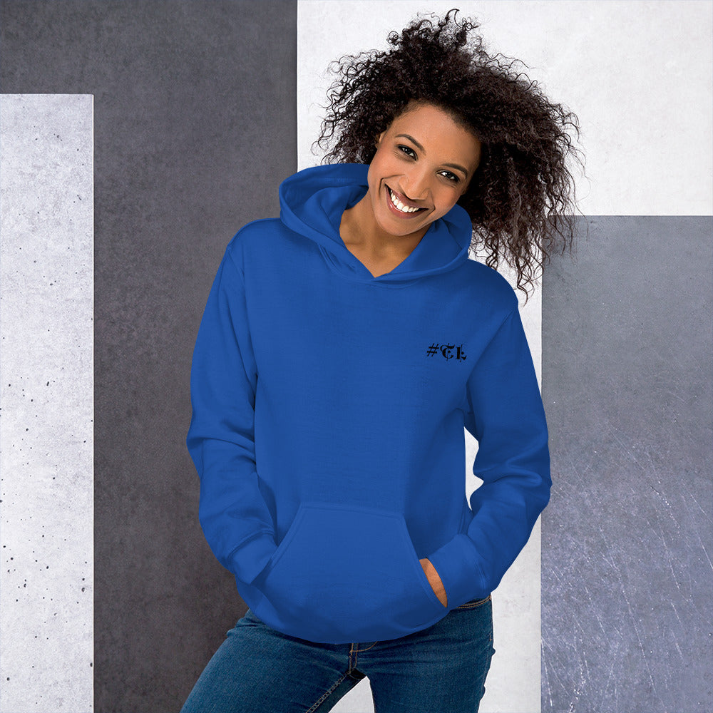 #Travellife #TL Logo Black Text Left Chest Unisex Hoodie
