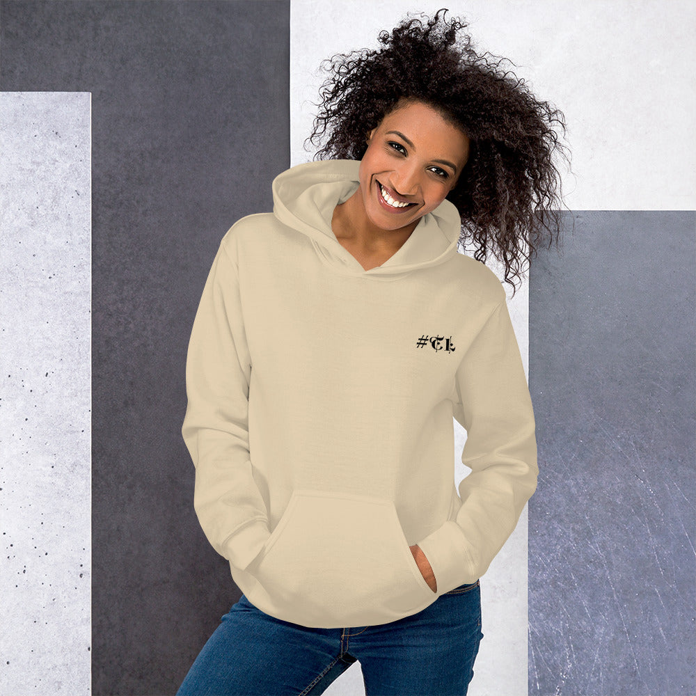 #Travellife #TL Logo Black Text Left Chest Unisex Hoodie