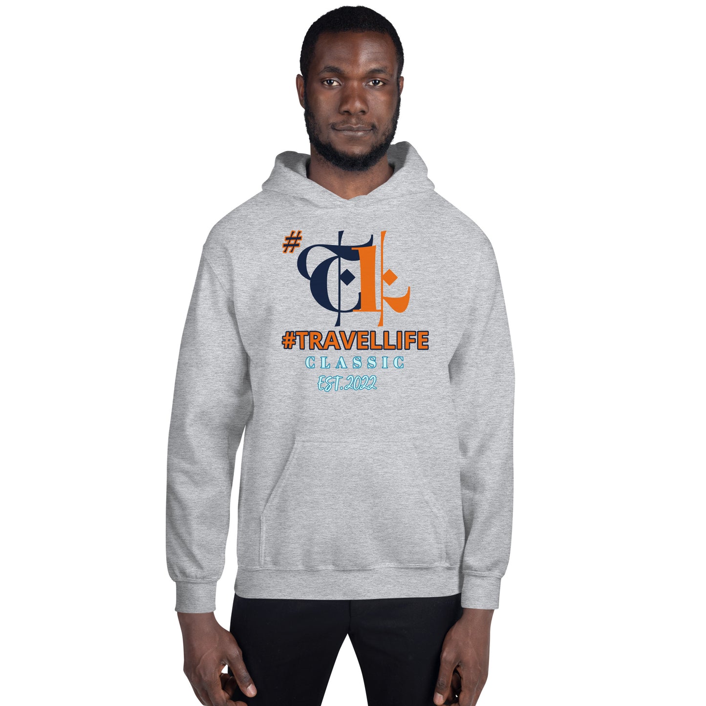 #Travellife Classic Blue and Navy TL Intertwined Unisex Hoodie