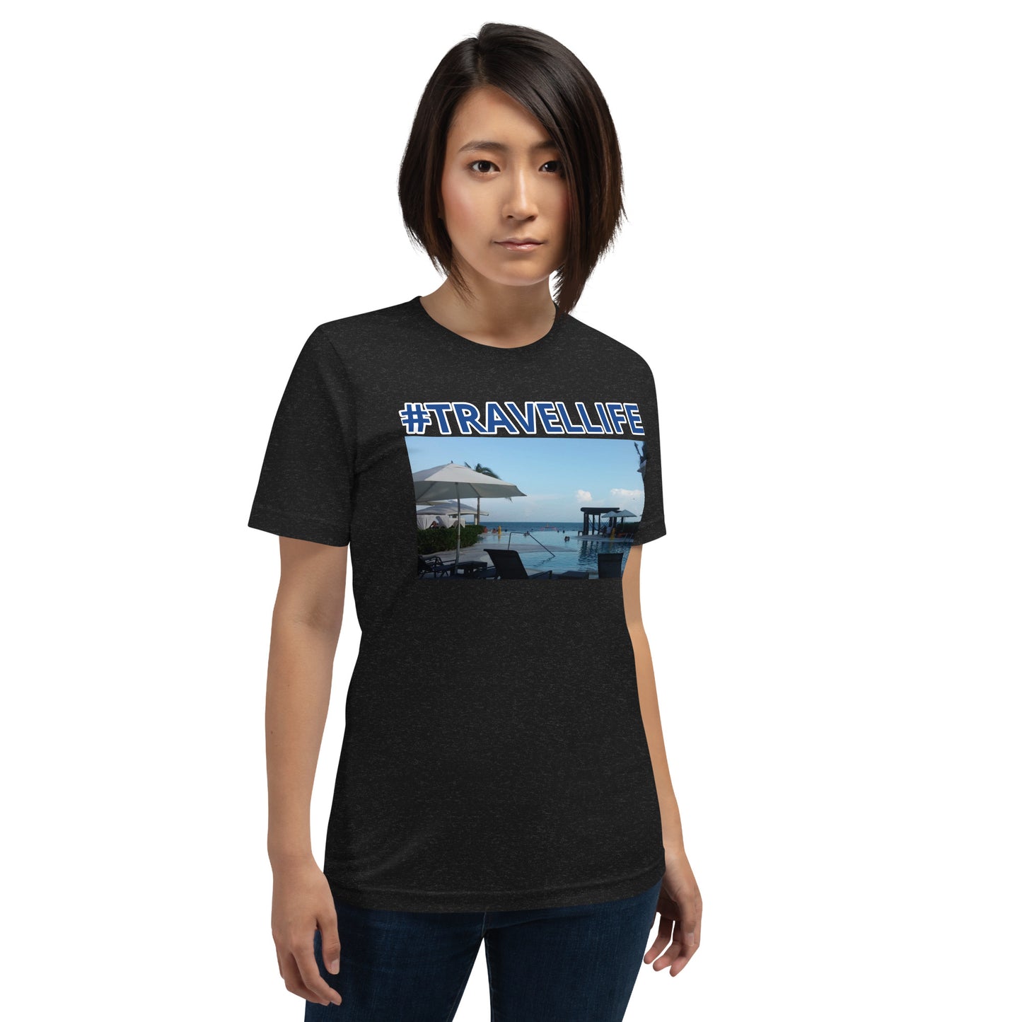 #Travellife Mexico Unisex T-shirt blue text
