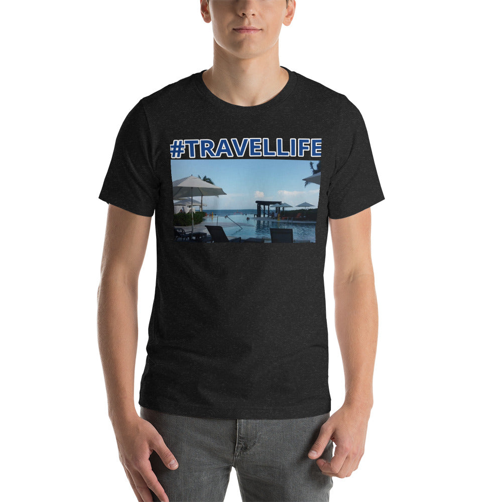 #Travellife Mexico Unisex T-shirt blue text