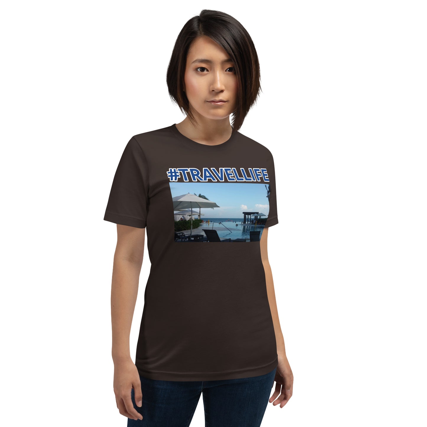 #Travellife Mexico Unisex T-shirt blue text