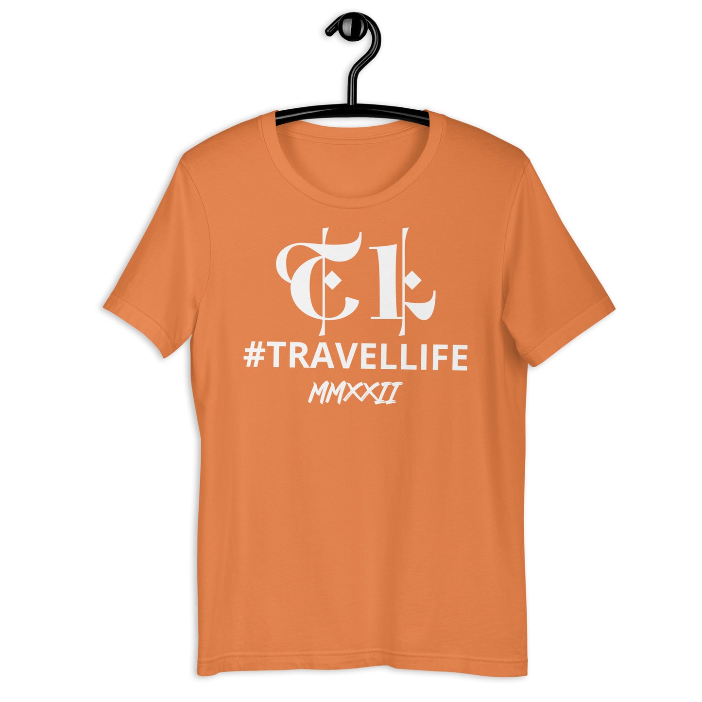 TL Logo #Travellife Roman 2022 Unisex T-Shirt White Text