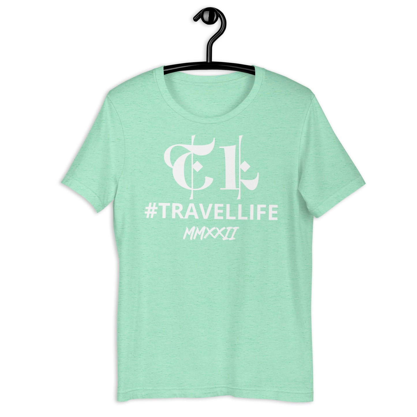 TL Logo #Travellife Roman 2022 Unisex T-Shirt White Text