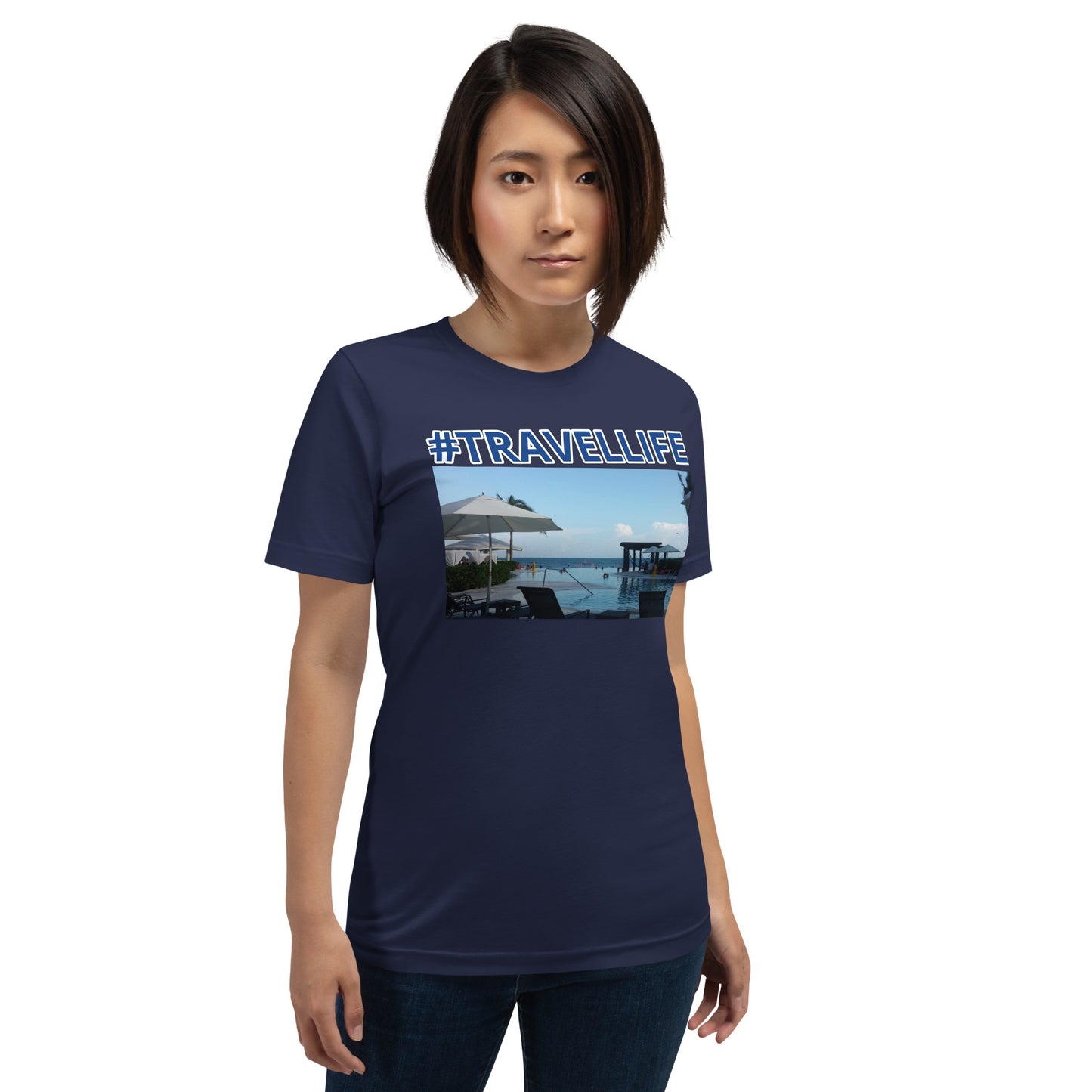 #Travellife Mexico Unisex T-shirt blue text