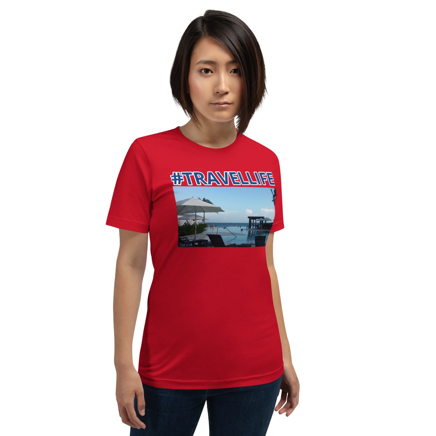 #Travellife Mexico Unisex T-shirt blue text